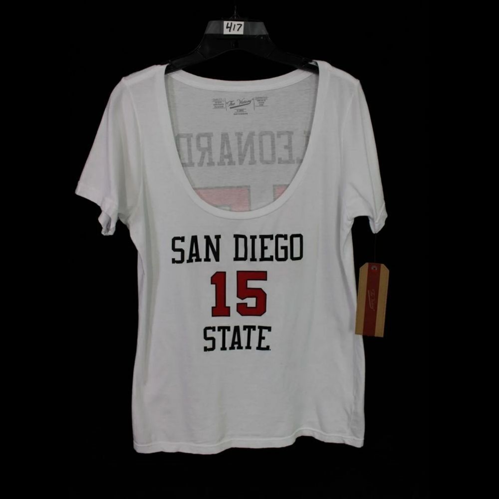 THE VICTORY SAN DIEGO STATE LEONARD 15 WOMEN XL SCOOP NECK TEE NWT